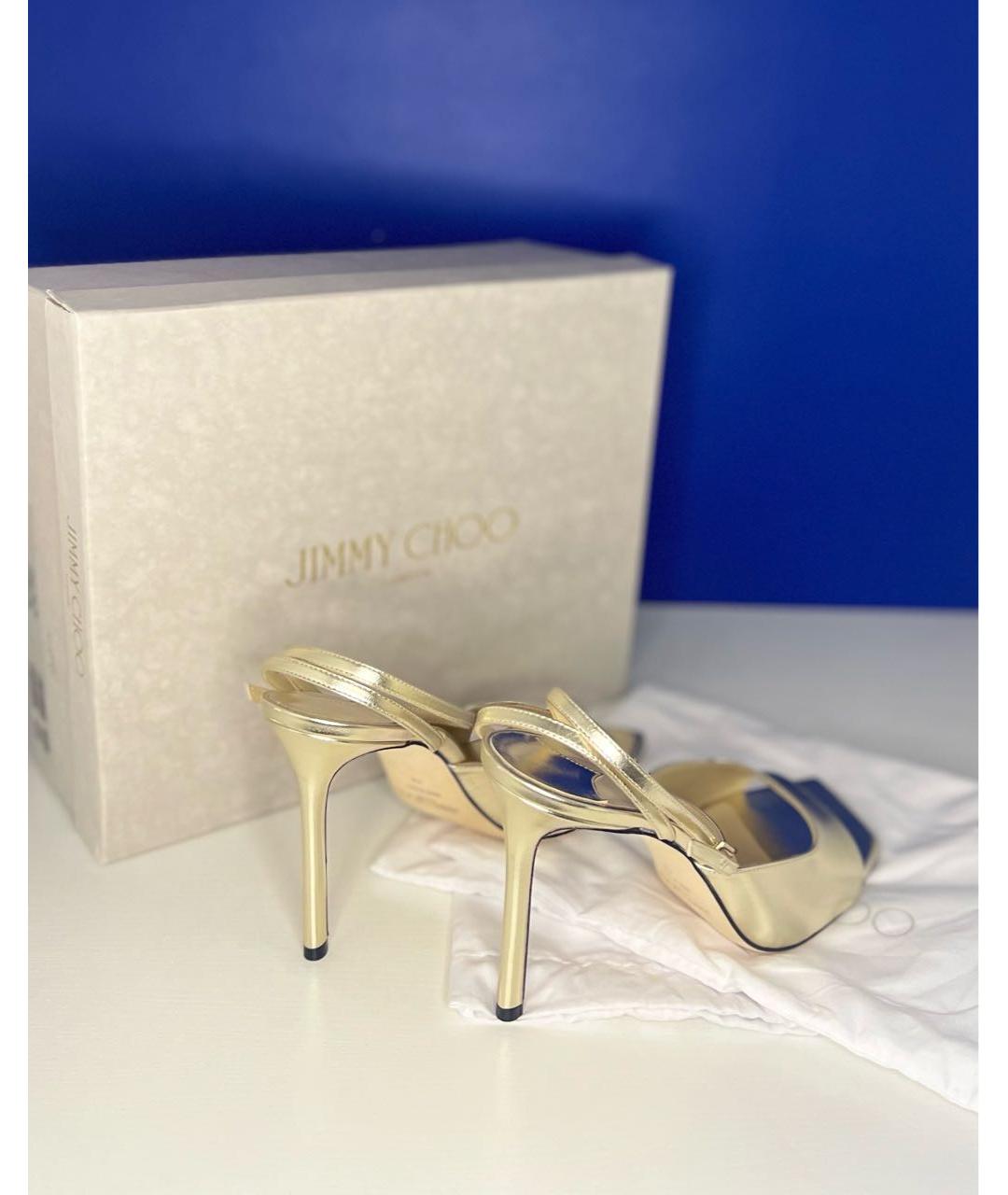 JIMMY CHOO Золотые туфли, фото 4