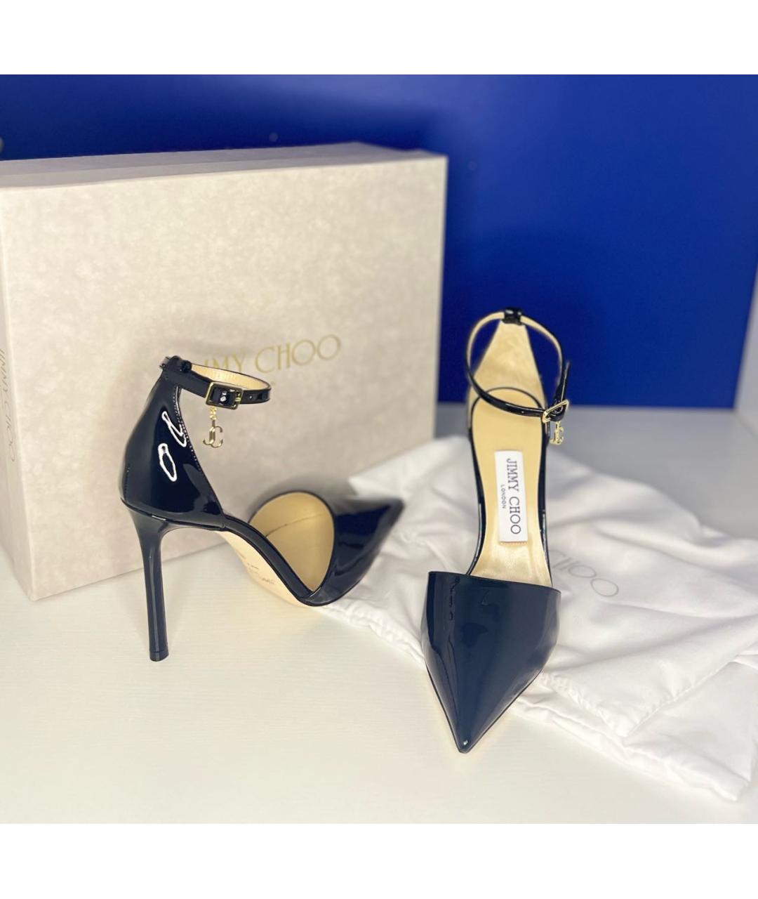 JIMMY CHOO Черные туфли из лакированной кожи, фото 5