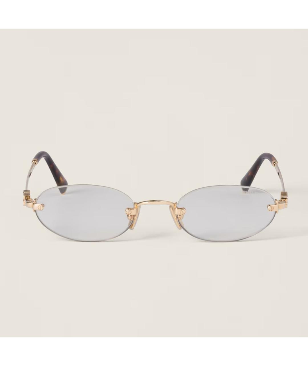 MIU MIU Голубые металлические солнцезащитные очки, фото 4