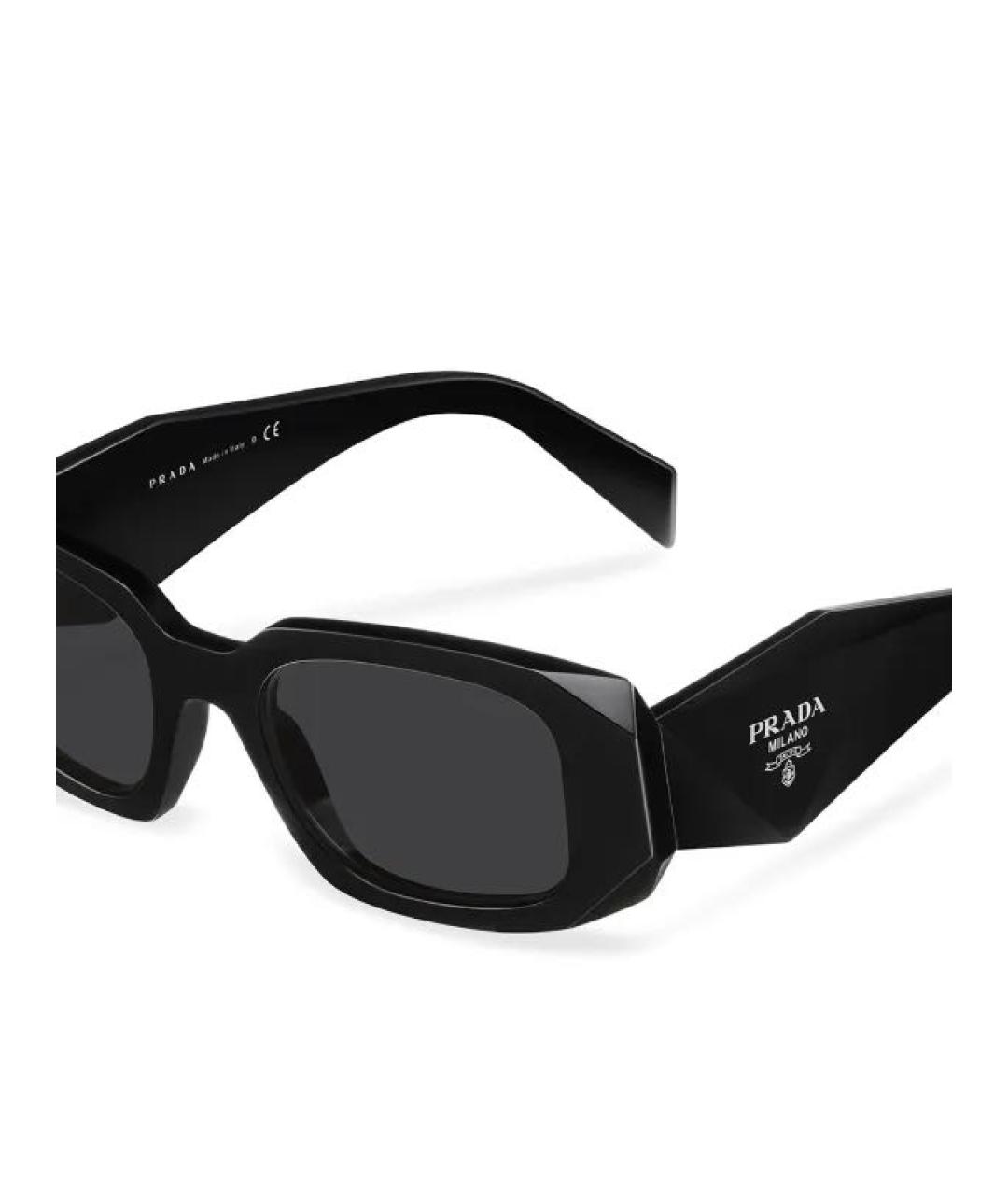 PRADA Черные пластиковые солнцезащитные очки, фото 2