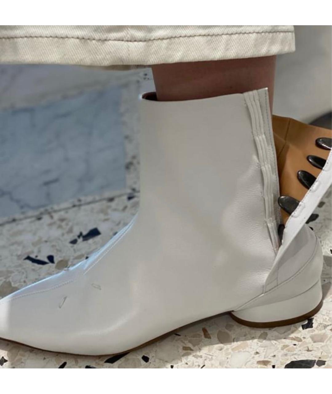 MAISON MARGIELA Белые кожаные ботинки, фото 4