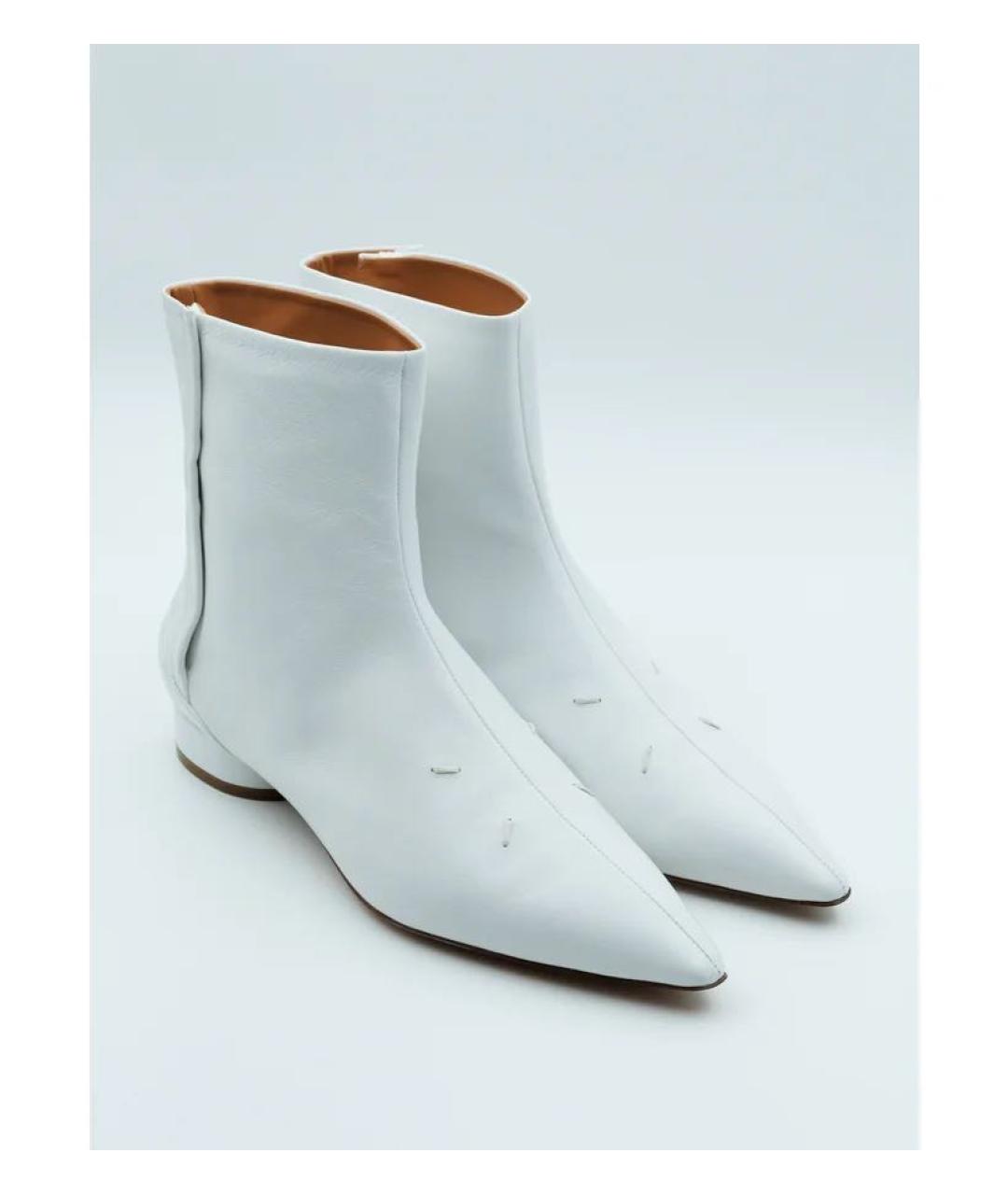 MAISON MARGIELA Белые кожаные ботинки, фото 3