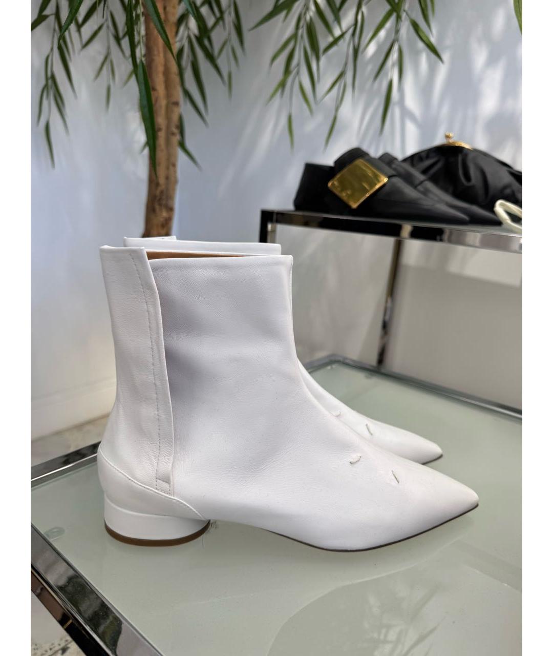MAISON MARGIELA Белые кожаные ботинки, фото 7