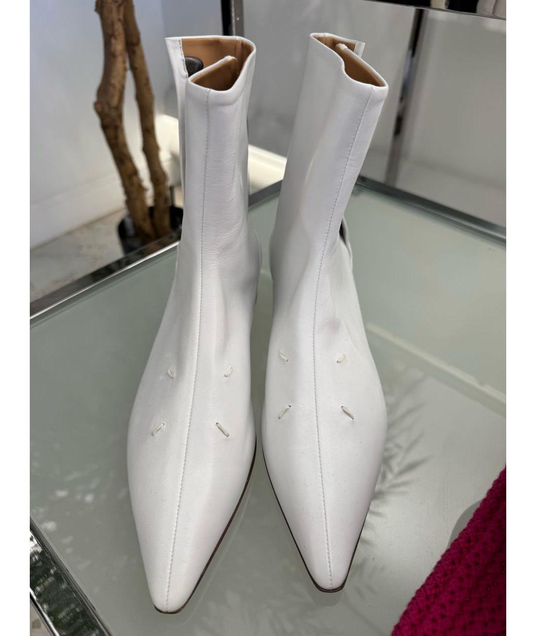 MAISON MARGIELA Белые кожаные ботинки, фото 6