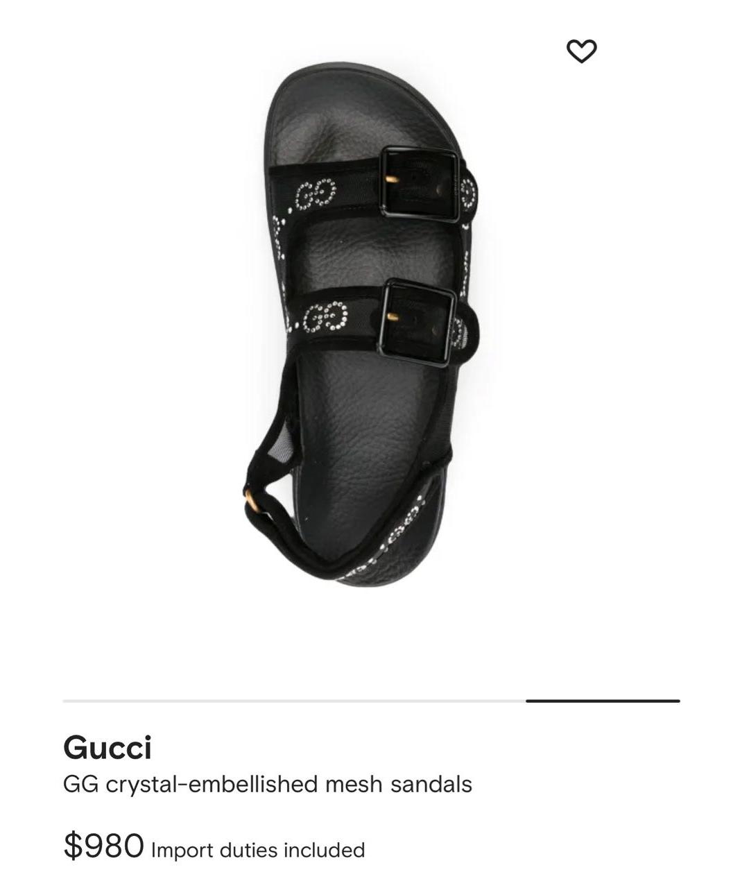 GUCCI Черные сандалии, фото 6