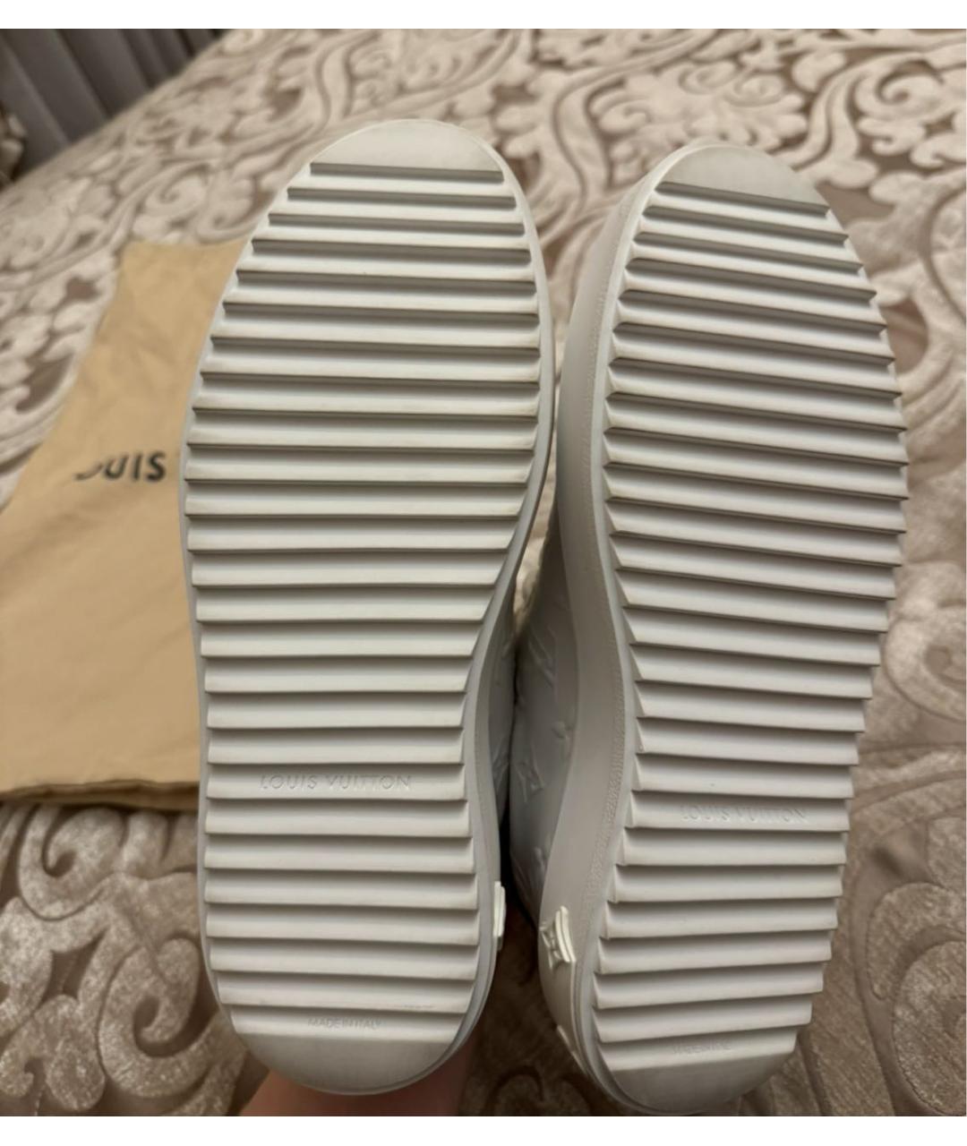 LOUIS VUITTON Белые кожаные кеды, фото 4