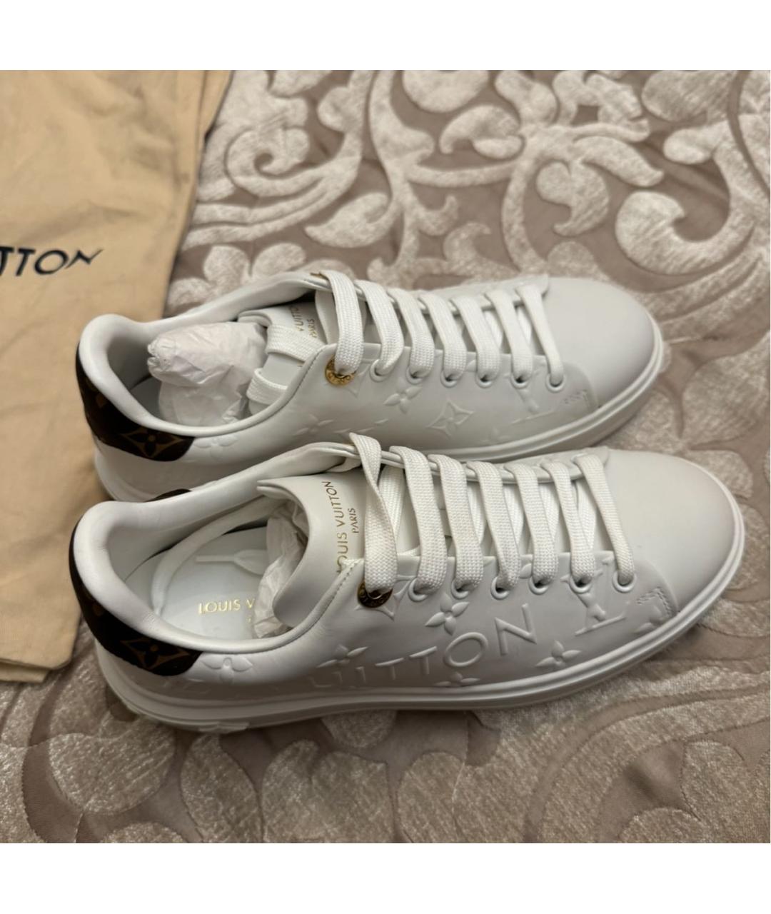 LOUIS VUITTON Белые кожаные кеды, фото 5