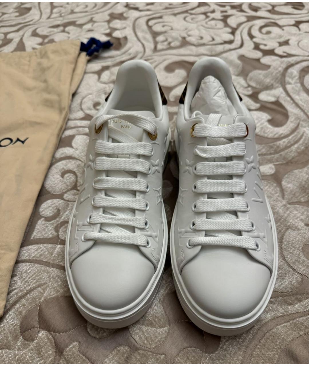 LOUIS VUITTON Белые кожаные кеды, фото 2