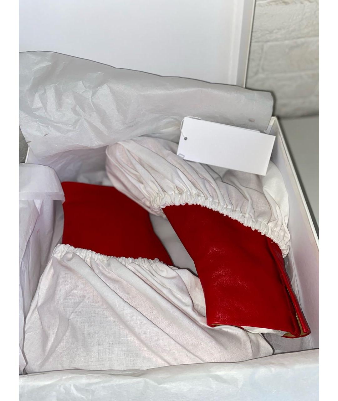 MAISON MARGIELA Красные кожаные ботильоны, фото 6