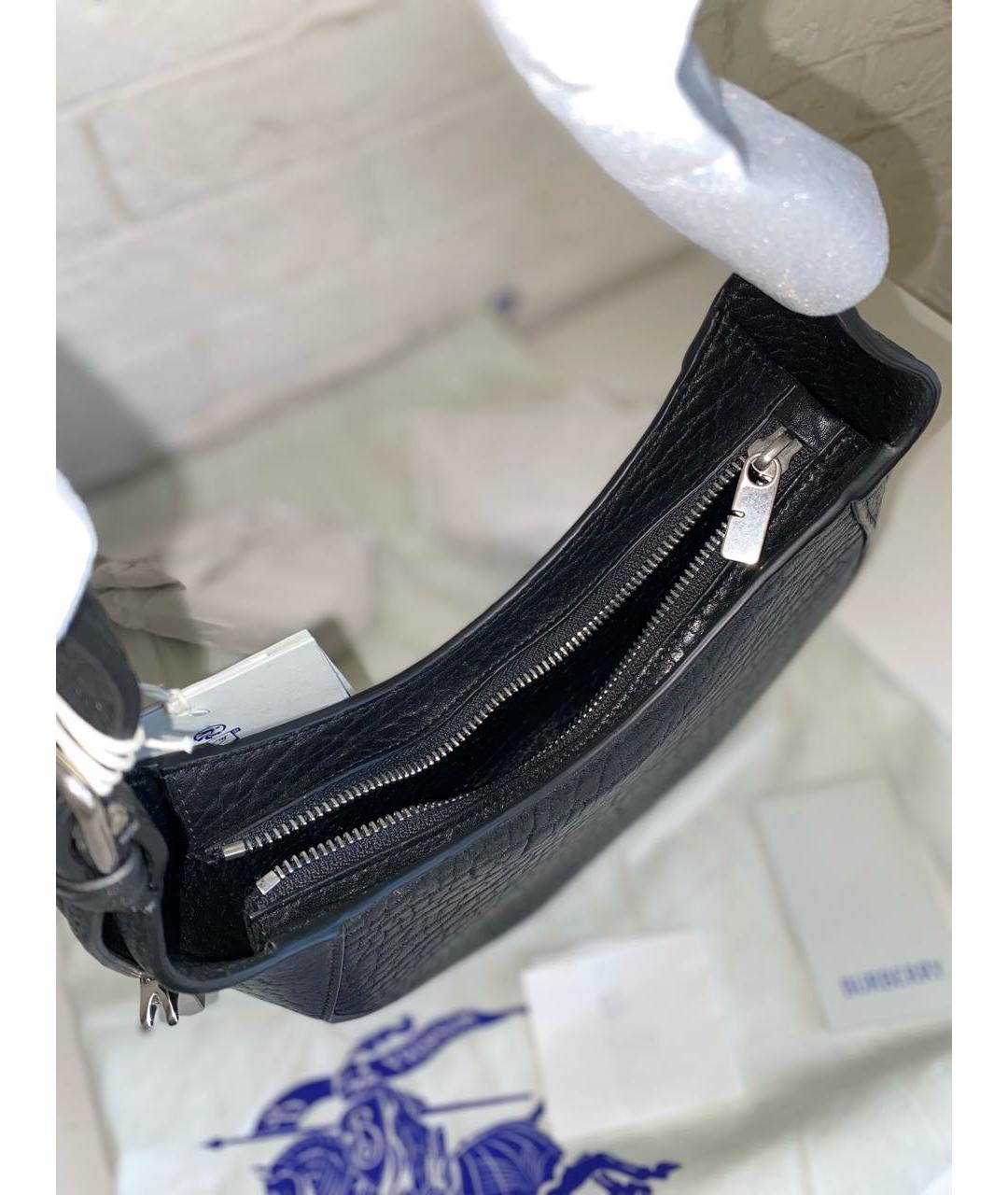 BURBERRY Черная кожаная сумка через плечо, фото 6