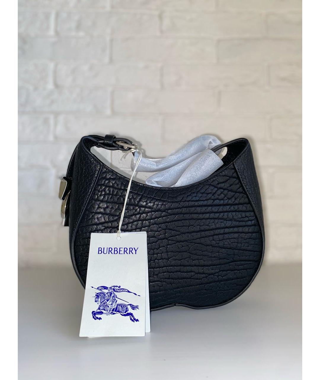 BURBERRY Черная кожаная сумка через плечо, фото 4