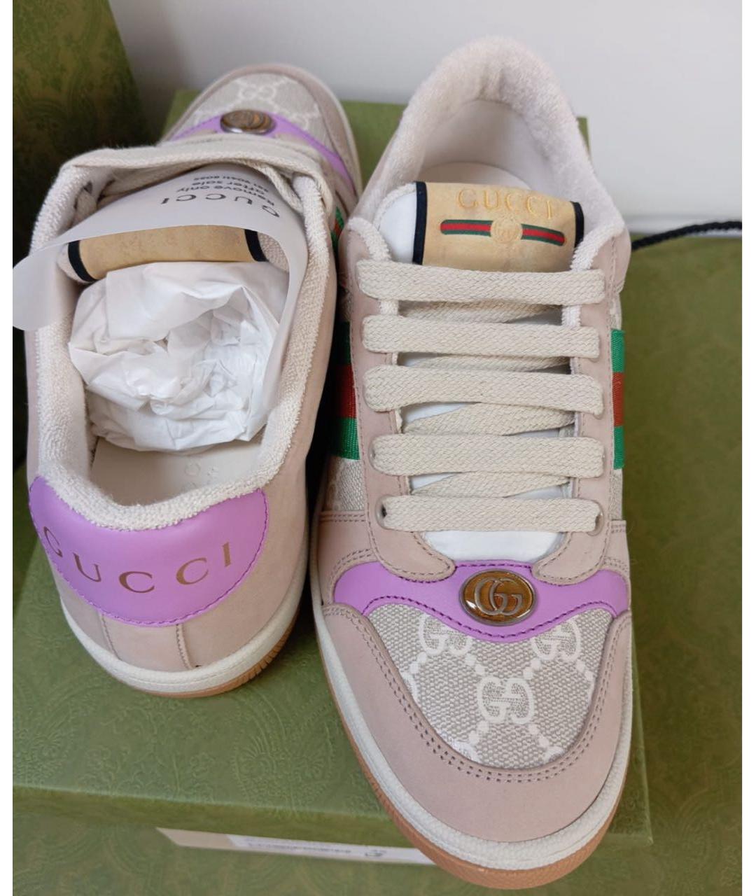 GUCCI Бежевые кеды, фото 7