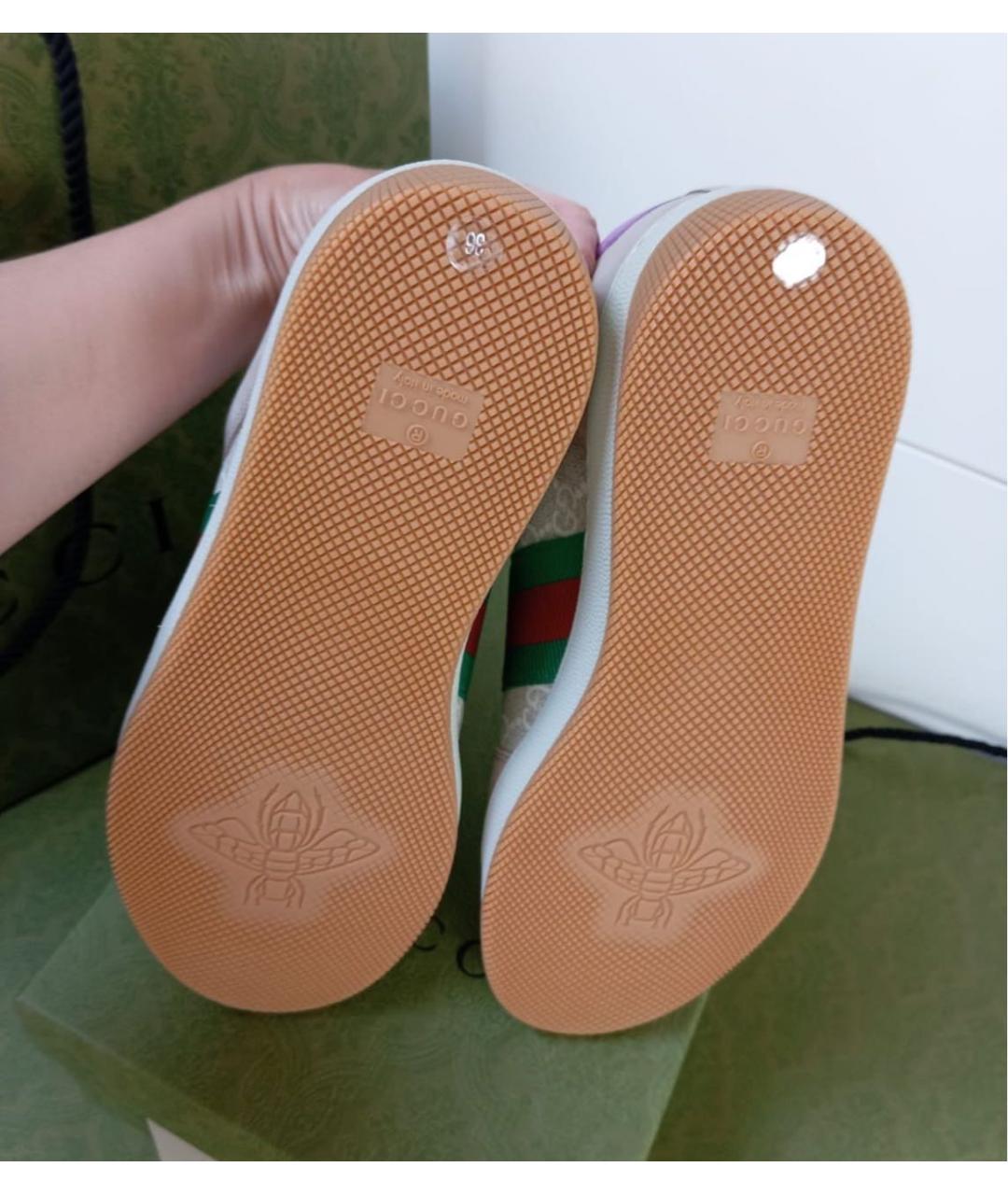 GUCCI Бежевые кеды, фото 8