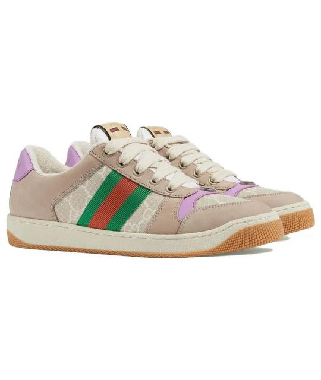 GUCCI Бежевые кеды, фото 9