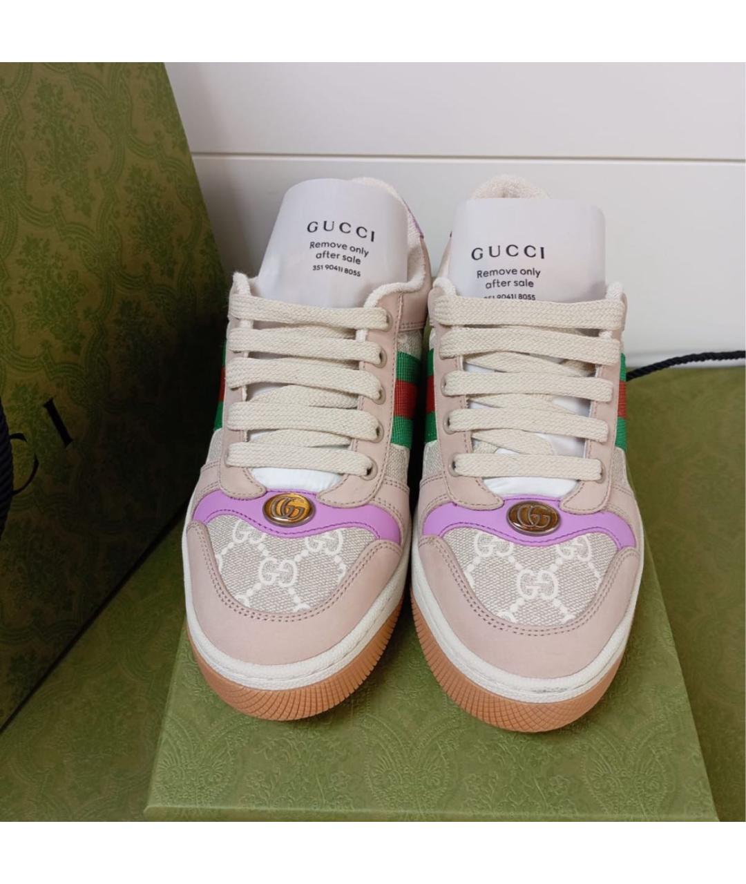 GUCCI Бежевые кеды, фото 5
