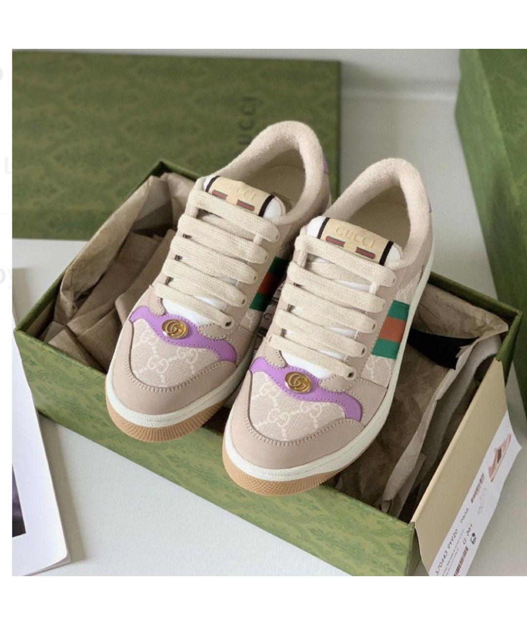 GUCCI Бежевые кеды, фото 2