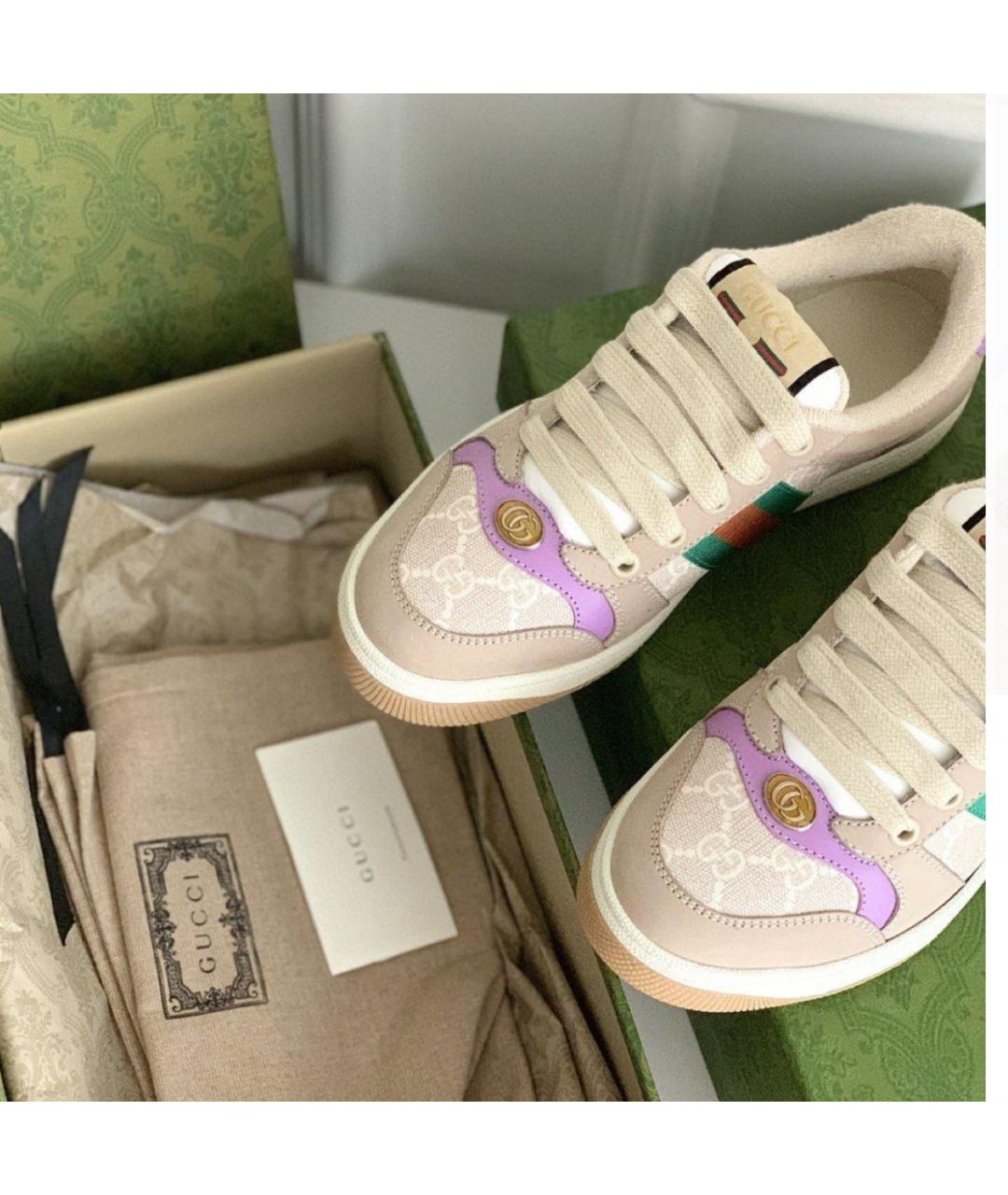 GUCCI Бежевые кеды, фото 4