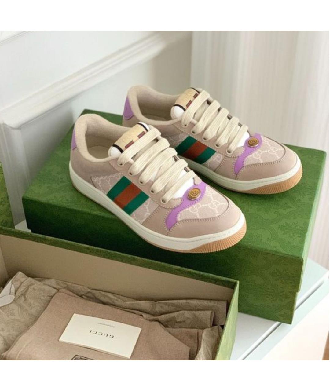 GUCCI Бежевые кеды, фото 3