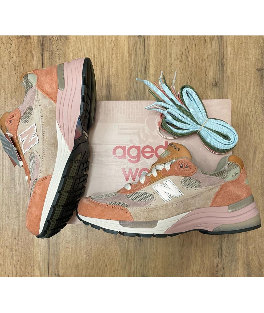 NEW BALANCE Розовые замшевые низкие кроссовки / кеды, фото 2