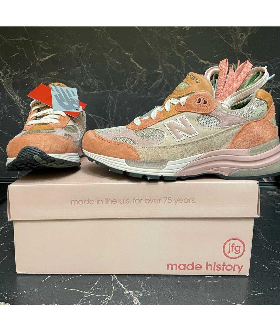 NEW BALANCE Розовые замшевые низкие кроссовки / кеды, фото 3