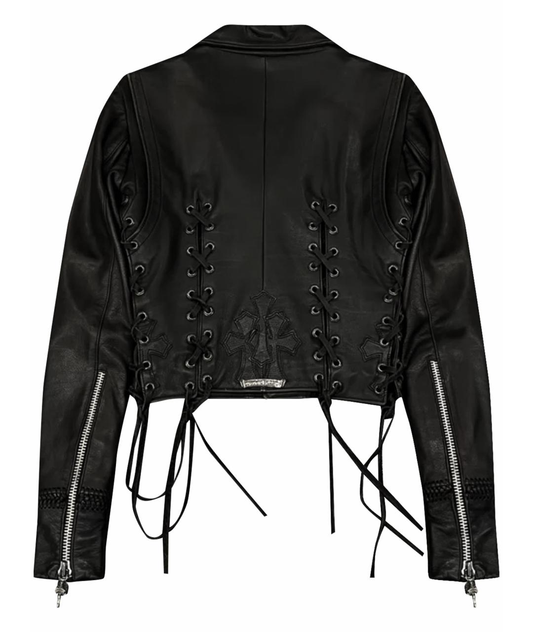 CHROME HEARTS Черная кожаная куртка, фото 2