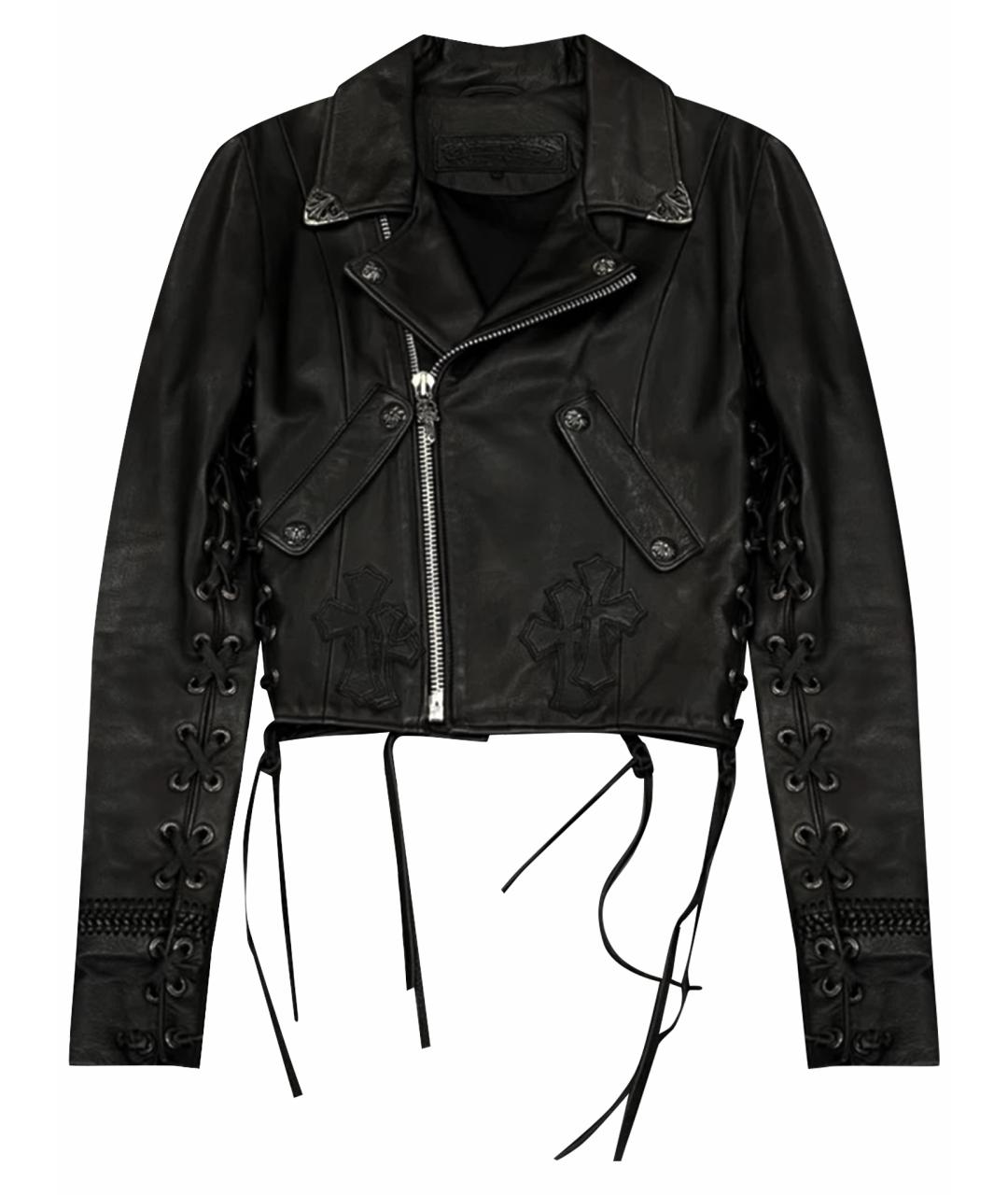 CHROME HEARTS Черная кожаная куртка, фото 1