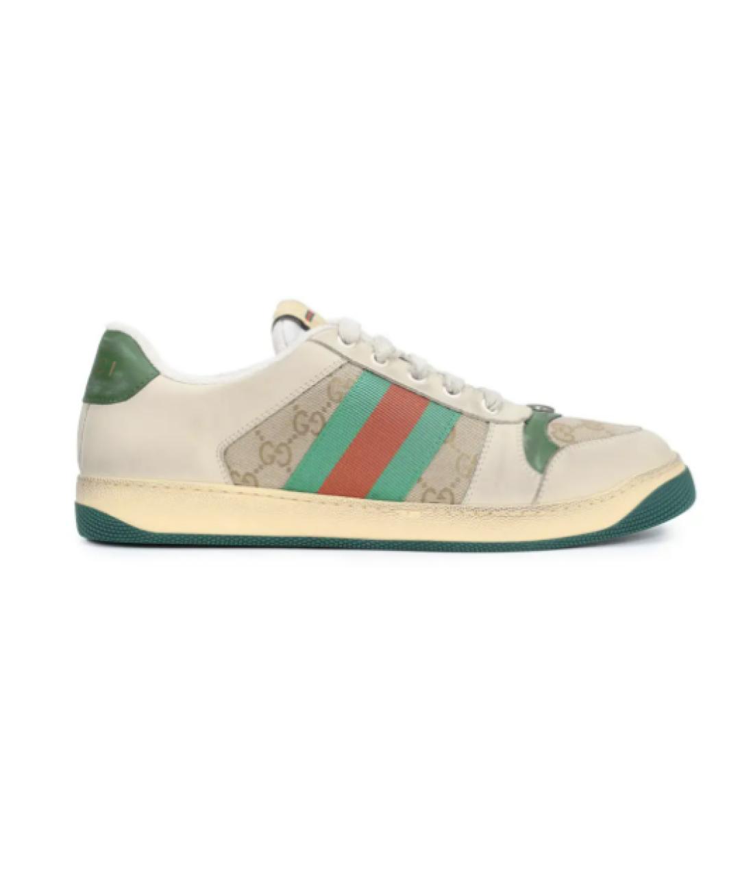 GUCCI Бежевые текстильные кроссовки, фото 1