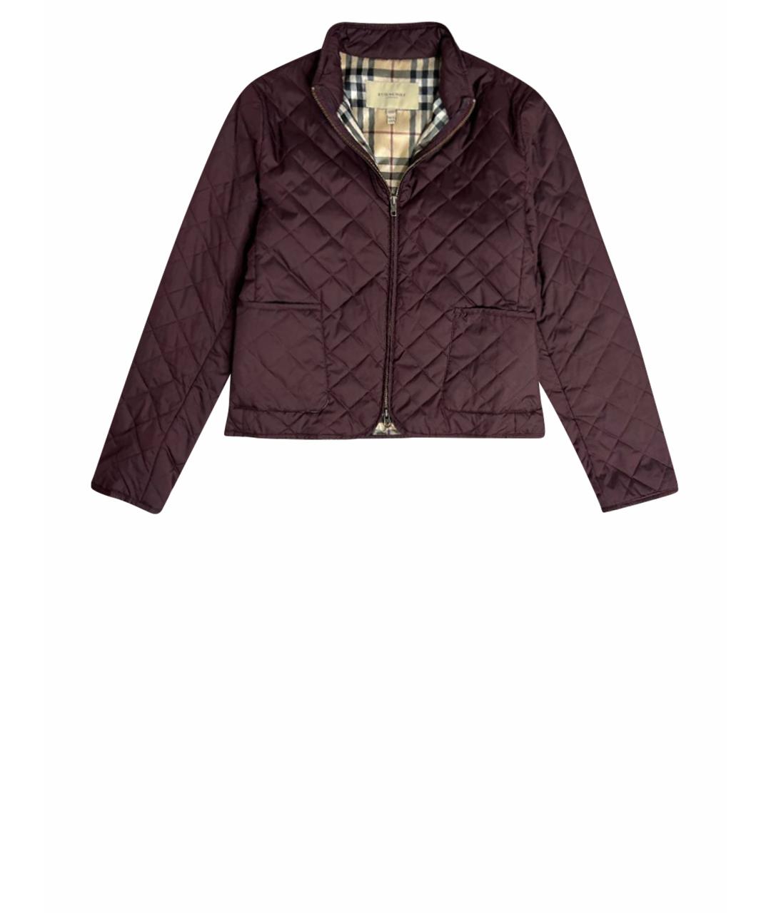 BURBERRY Бордовая полиамидовая куртка, фото 1