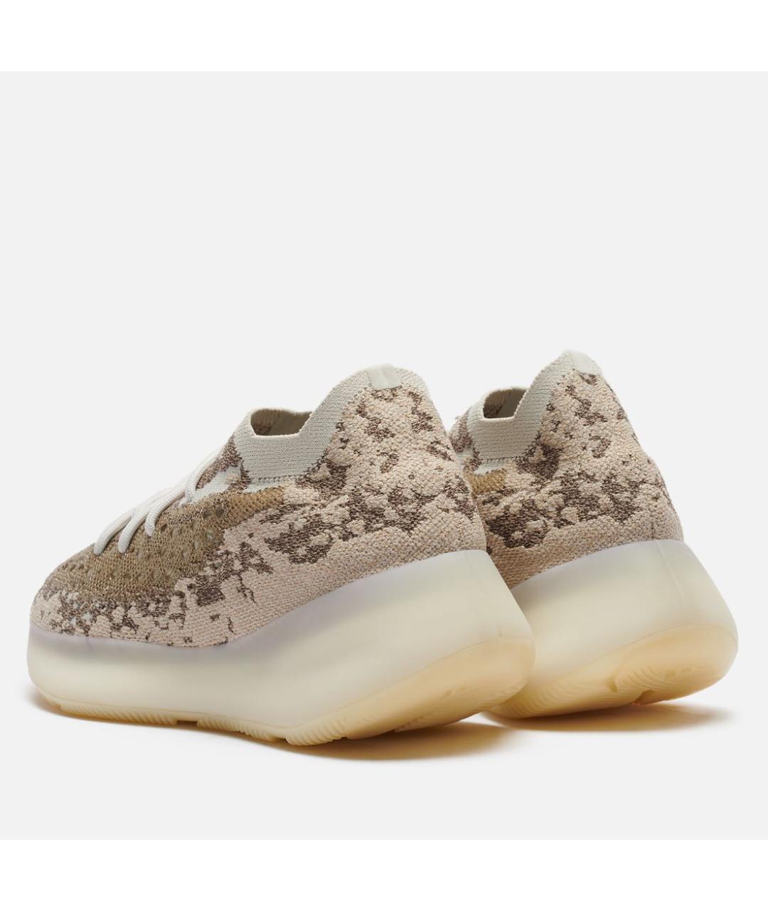 ADIDAS YEEZY Бежевые текстильные низкие кроссовки / кеды, фото 4