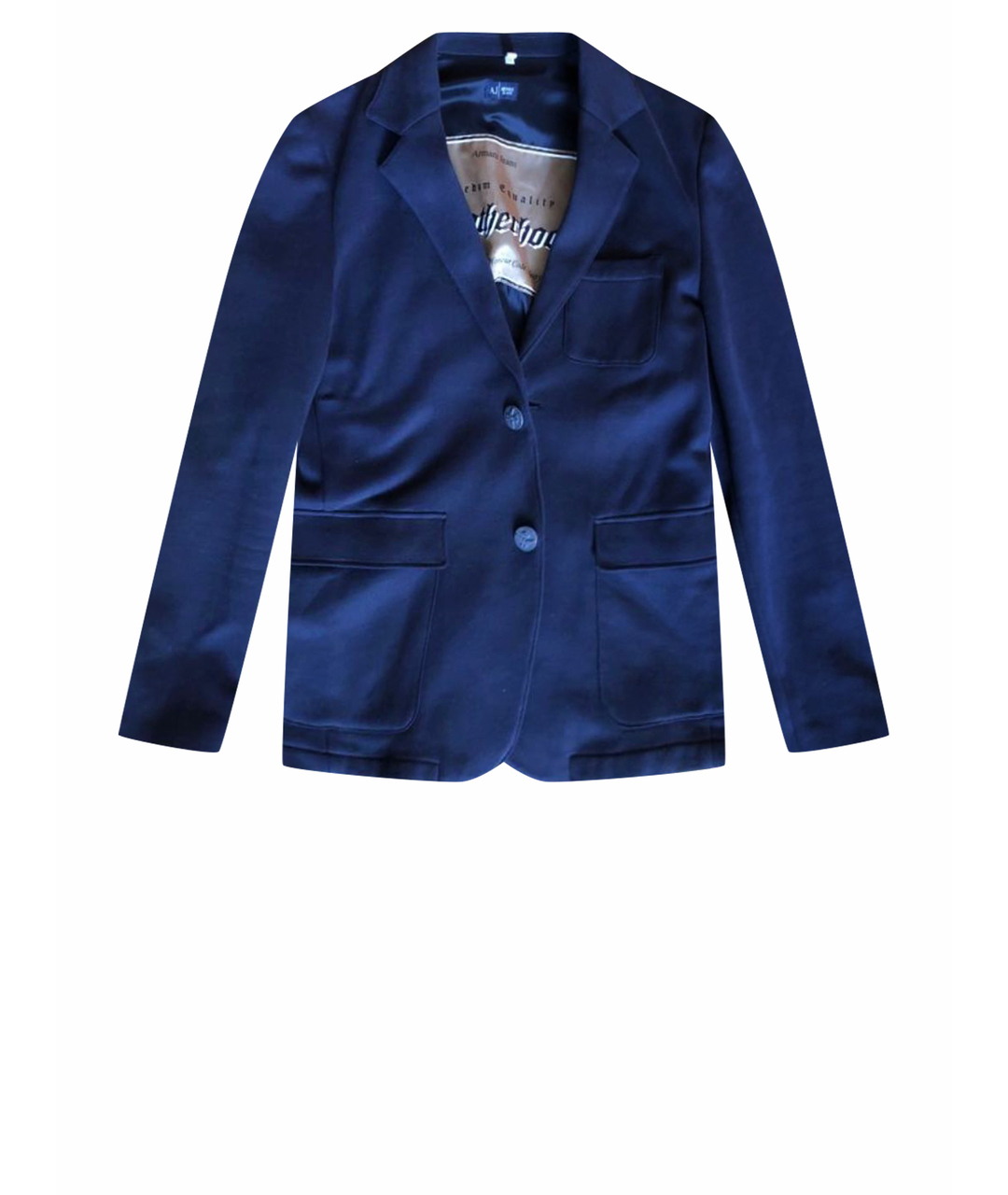 ARMANI JEANS Синий хлопковый пиджак, фото 1