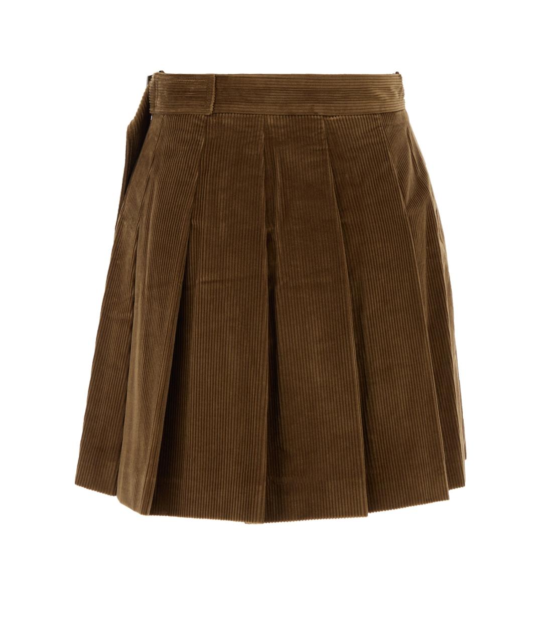 WEEKEND MAX MARA Коричневая хлопковая юбка миди, фото 2