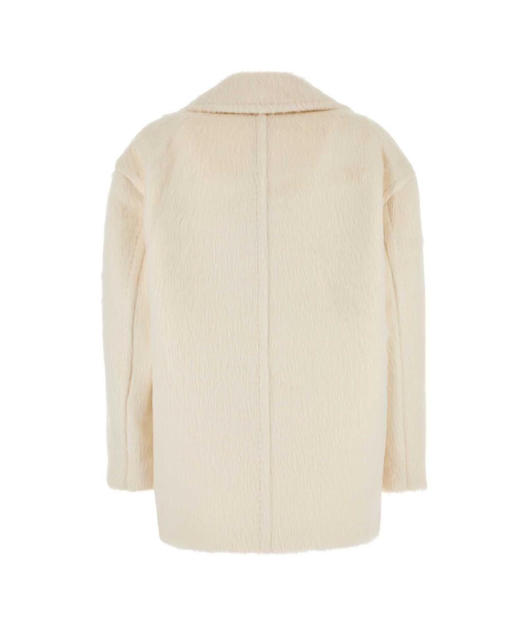 MAX MARA STUDIO Белое шерстяное пальто, фото 2