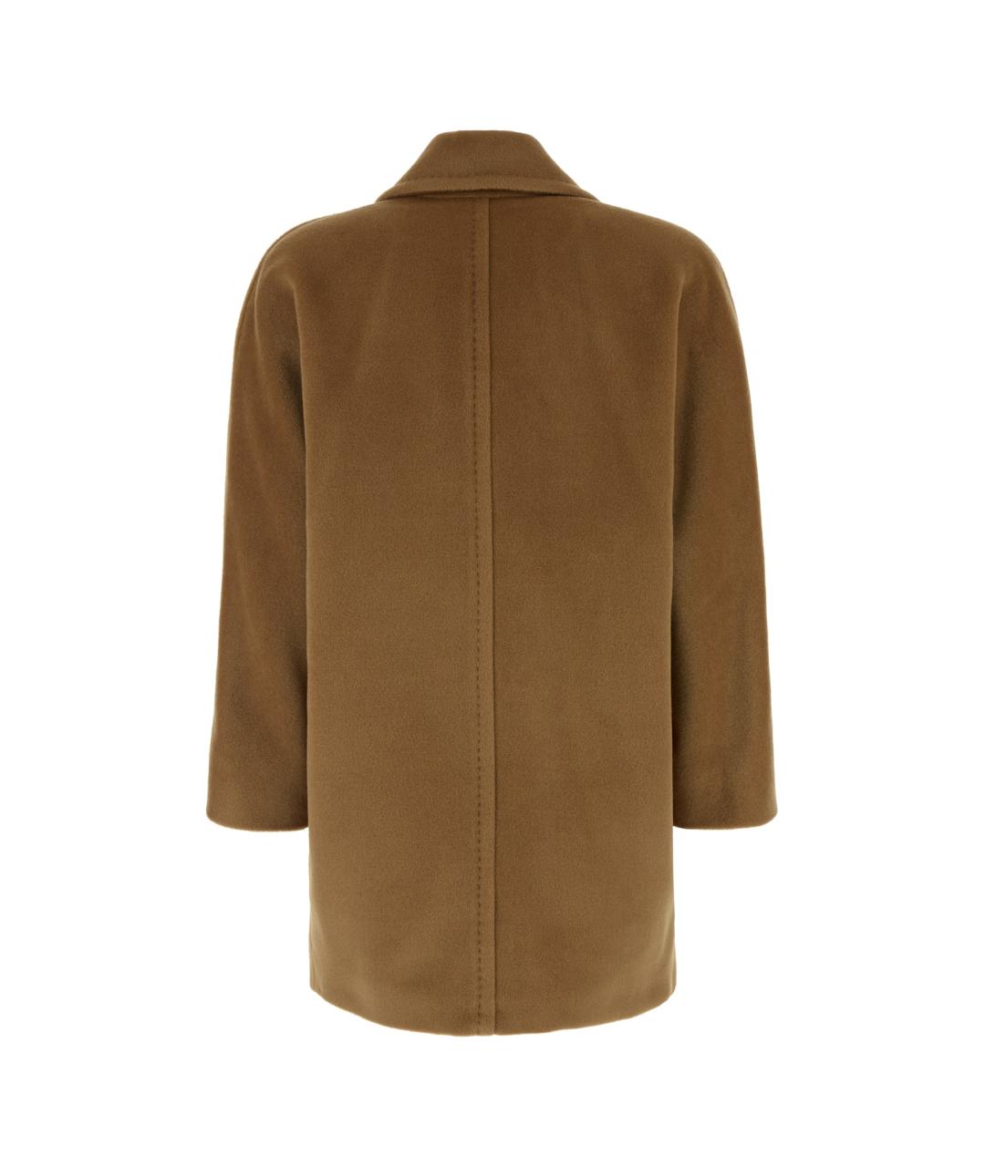 MAX MARA STUDIO Коричневое шерстяное пальто, фото 2