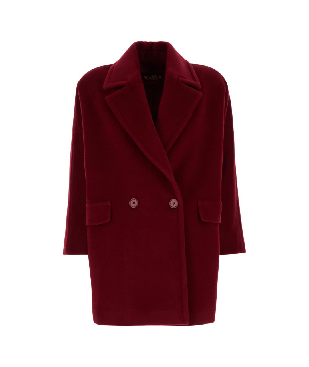 MAX MARA STUDIO Бордовое шерстяное пальто, фото 1