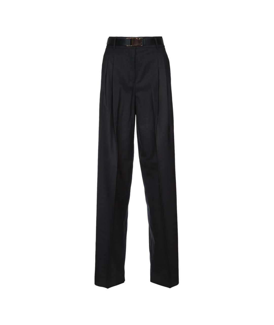 MAX MARA STUDIO Черные шерстяные прямые брюки, фото 1