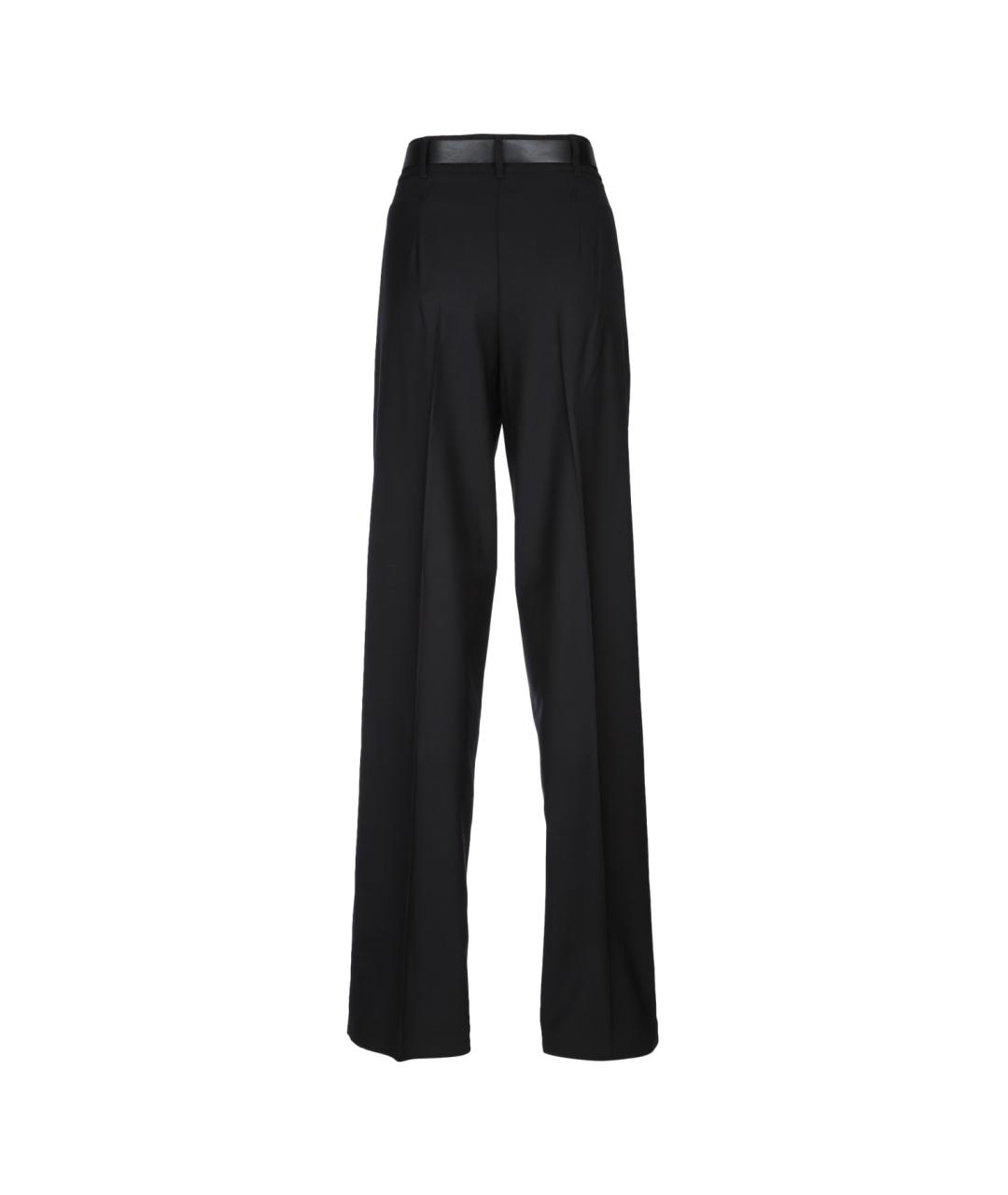 MAX MARA STUDIO Черные шерстяные прямые брюки, фото 2