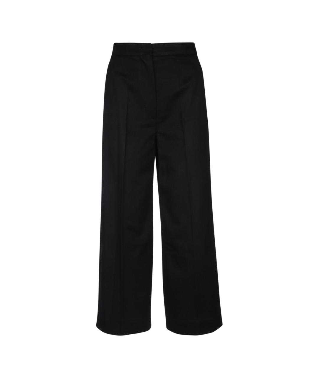 MAX MARA STUDIO Черные шерстяные прямые брюки, фото 1