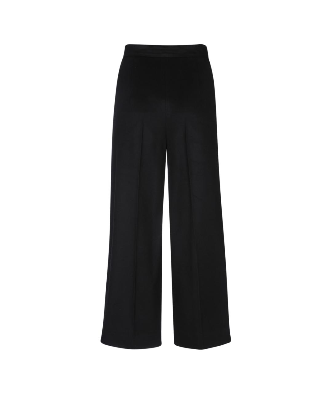 MAX MARA STUDIO Черные шерстяные прямые брюки, фото 2