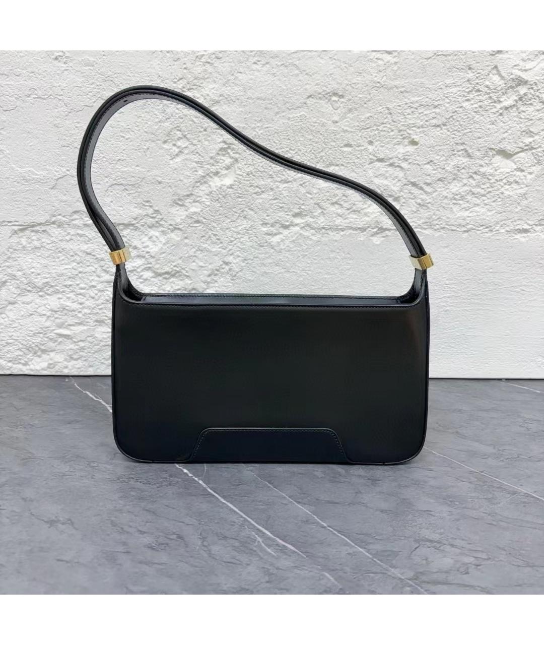 BURBERRY Черная кожаная сумка с короткими ручками, фото 3