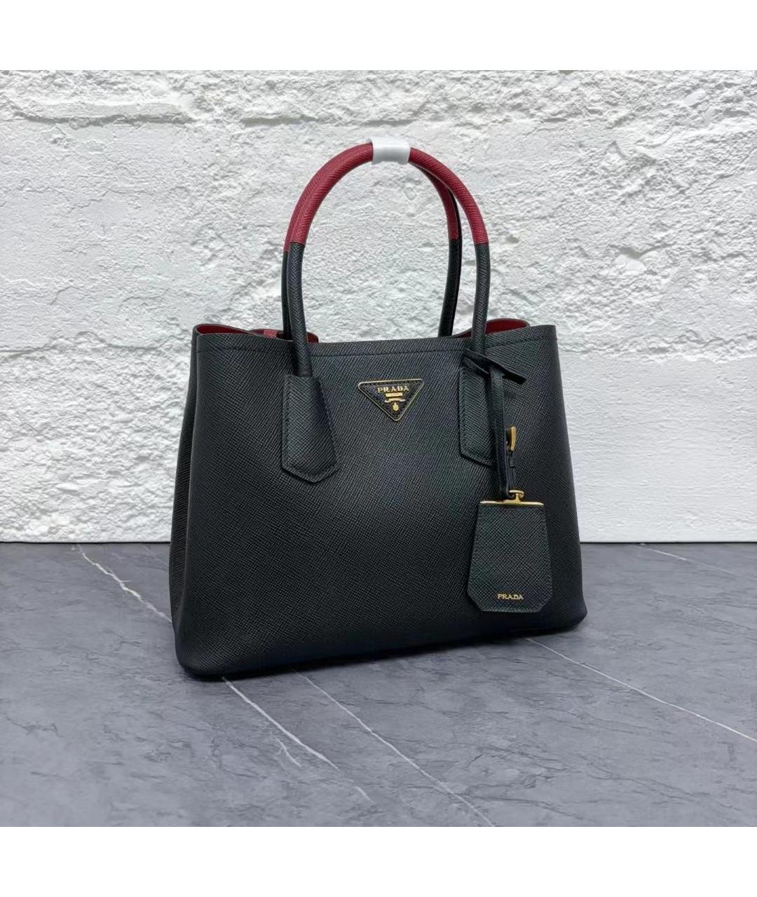 PRADA Черная кожаная сумка тоут, фото 3