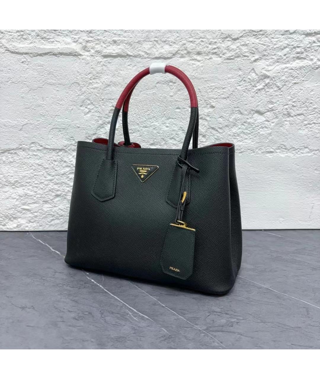 PRADA Черная кожаная сумка тоут, фото 4