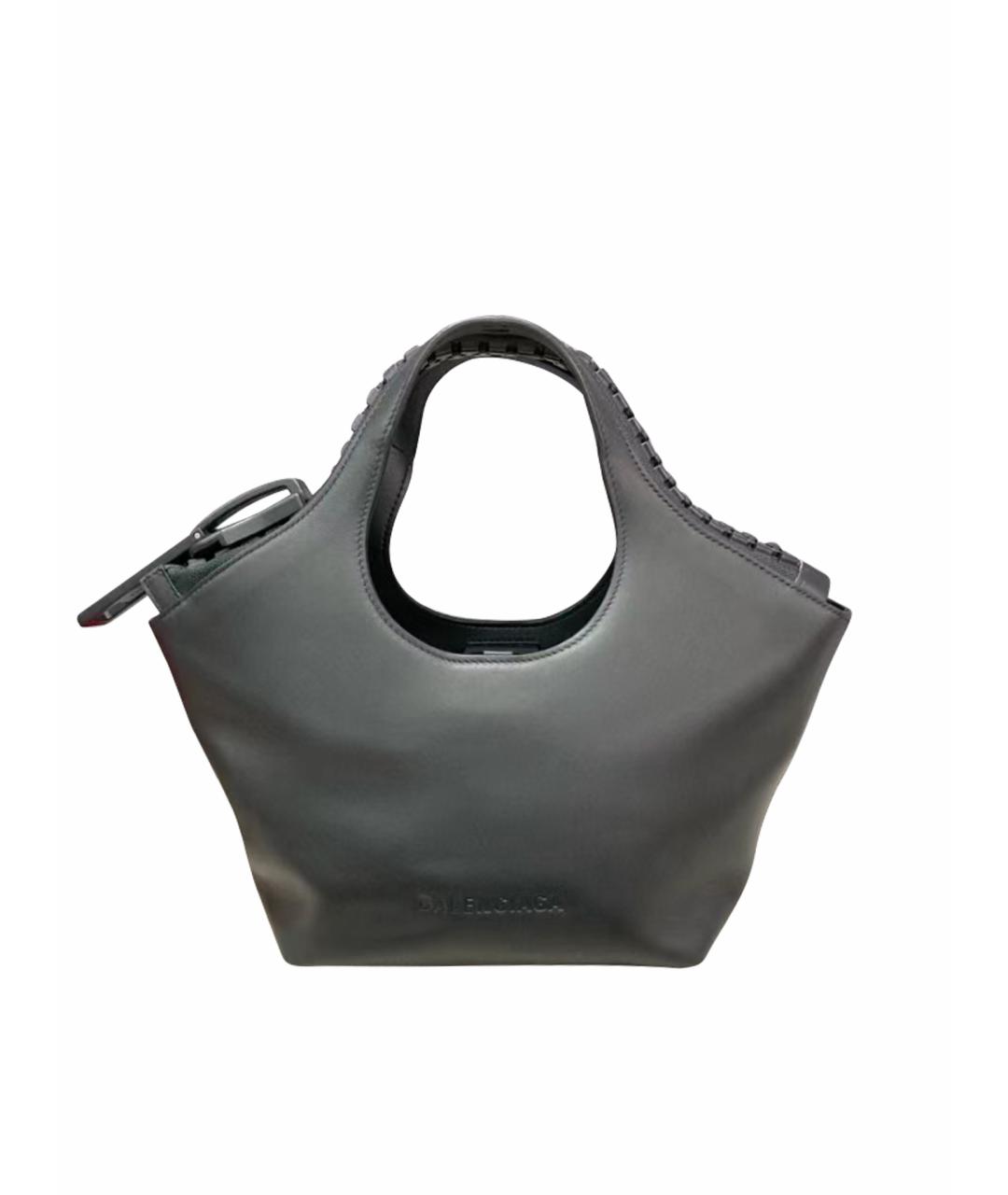 BALENCIAGA Черная кожаная сумка с короткими ручками, фото 1