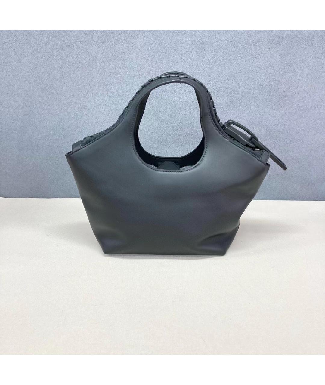 BALENCIAGA Черная кожаная сумка с короткими ручками, фото 2