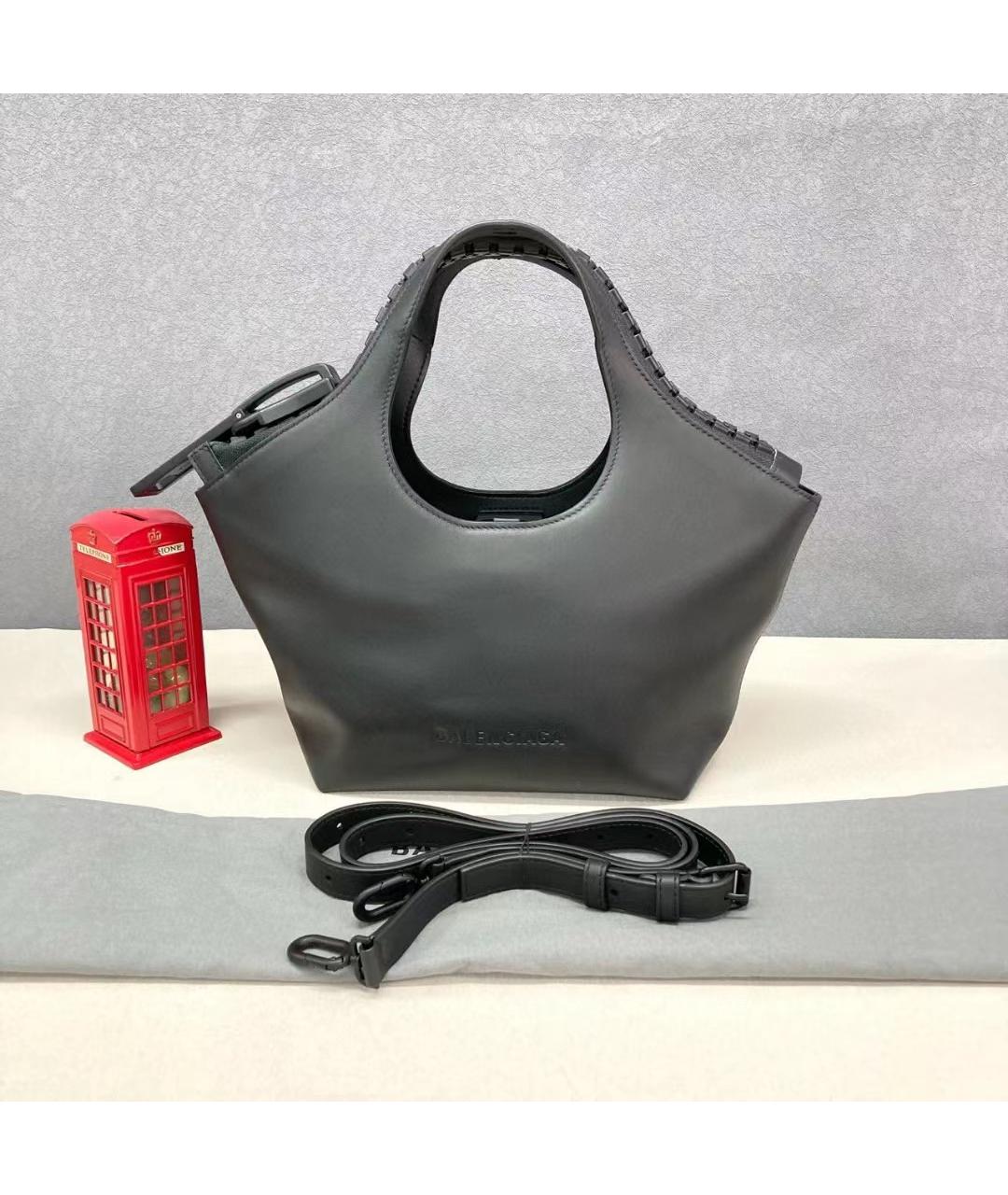 BALENCIAGA Черная кожаная сумка с короткими ручками, фото 9