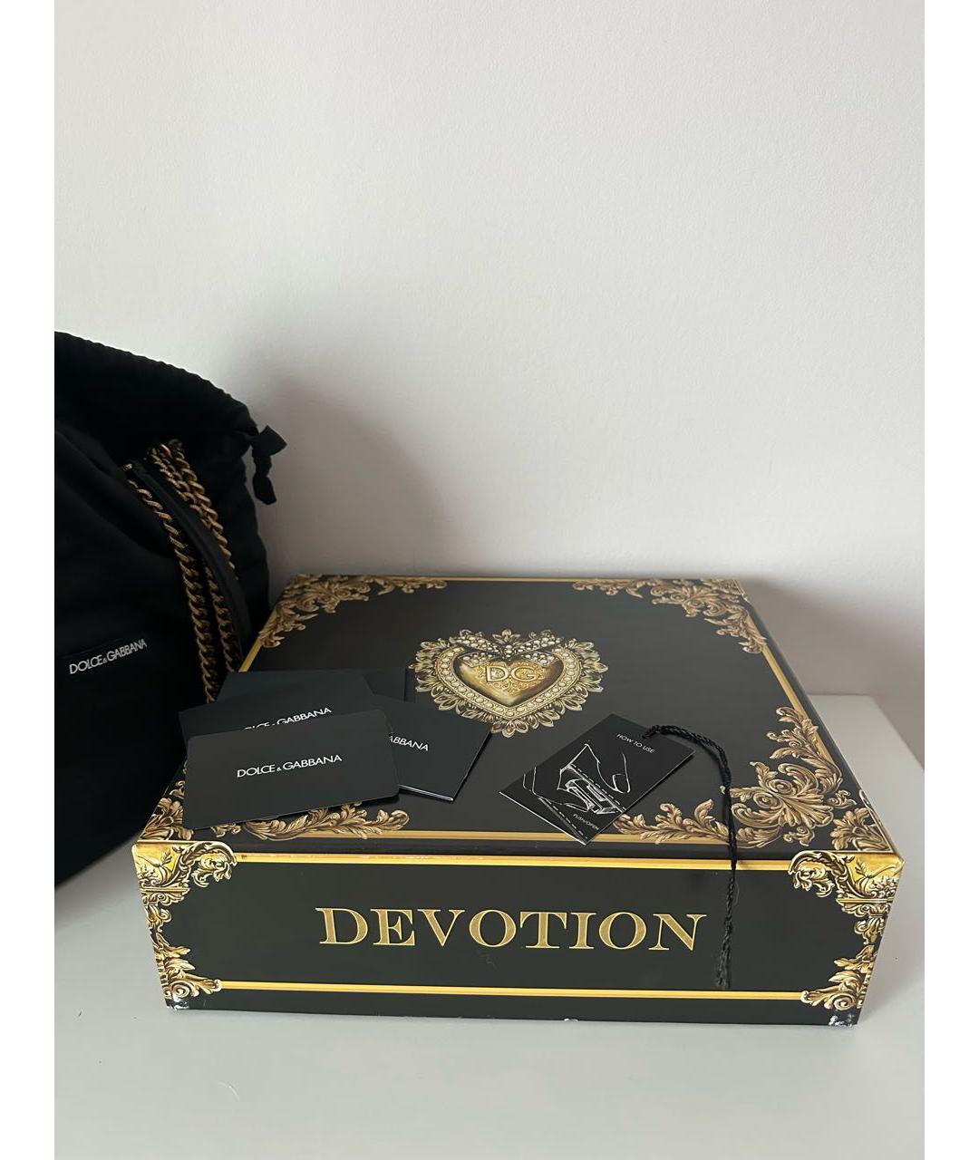 DOLCE&GABBANA Черная кожаная сумка с короткими ручками, фото 5