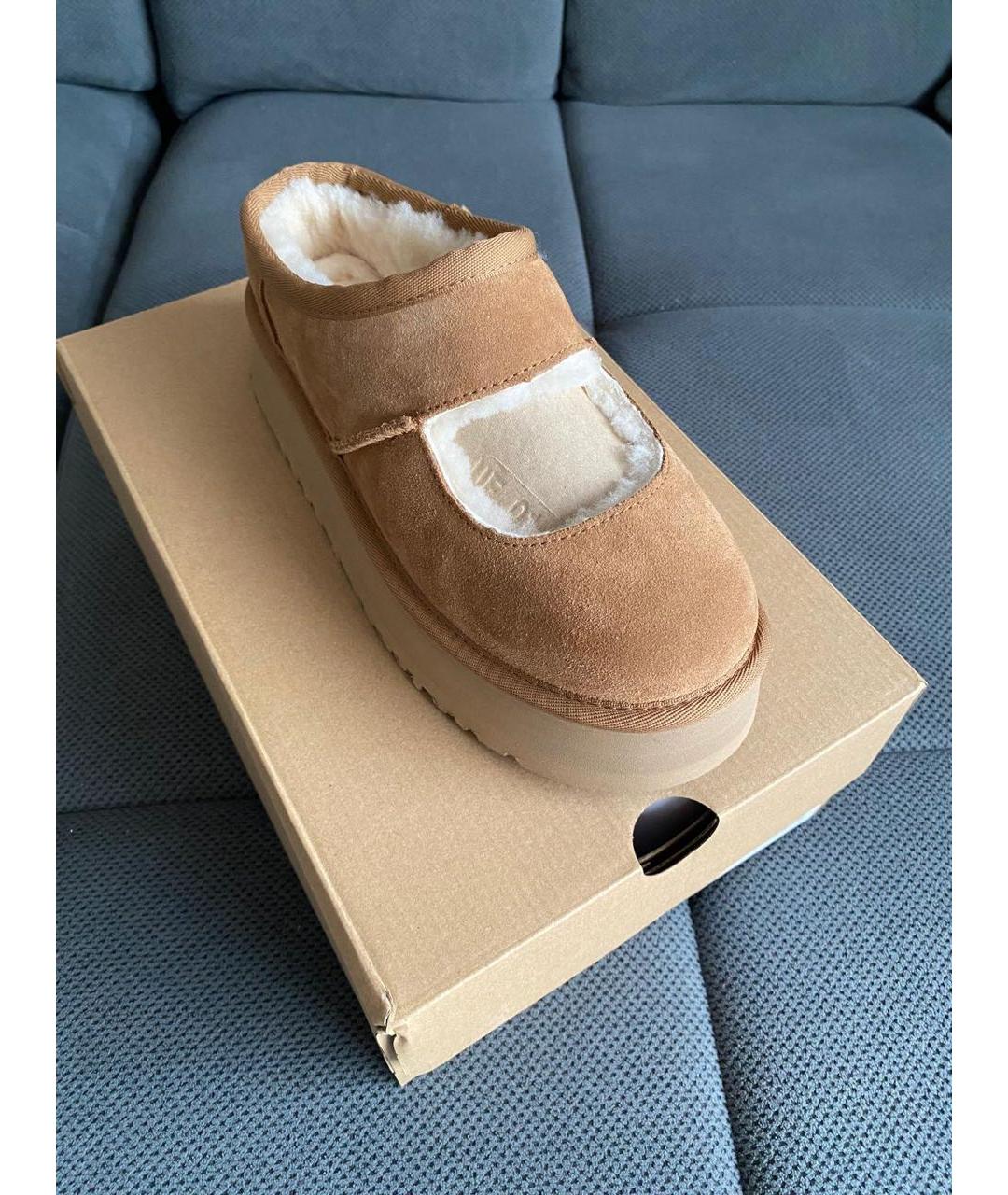 UGG AUSTRALIA Коричневые замшевые босоножки, фото 7