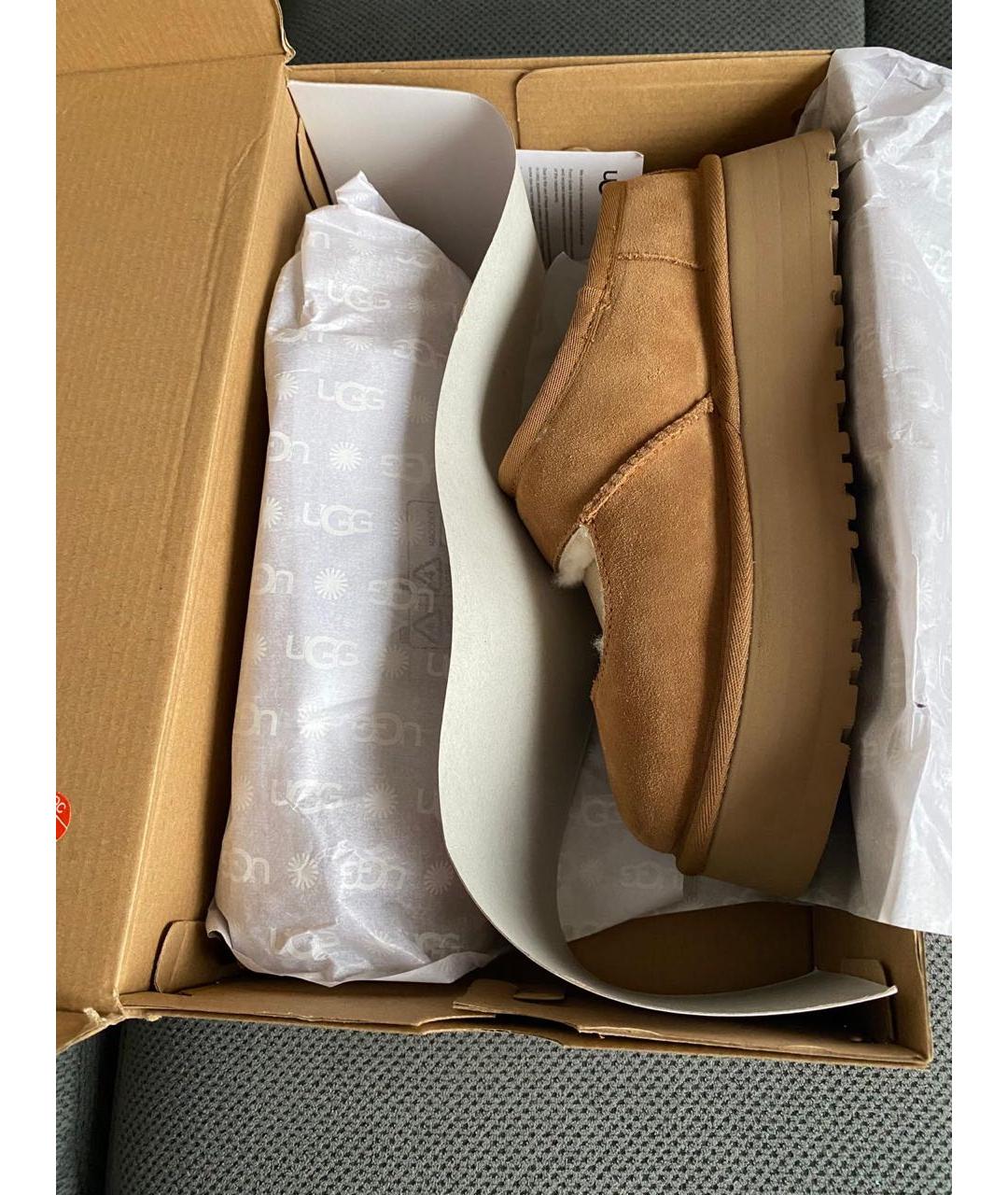 UGG AUSTRALIA Коричневые замшевые босоножки, фото 8