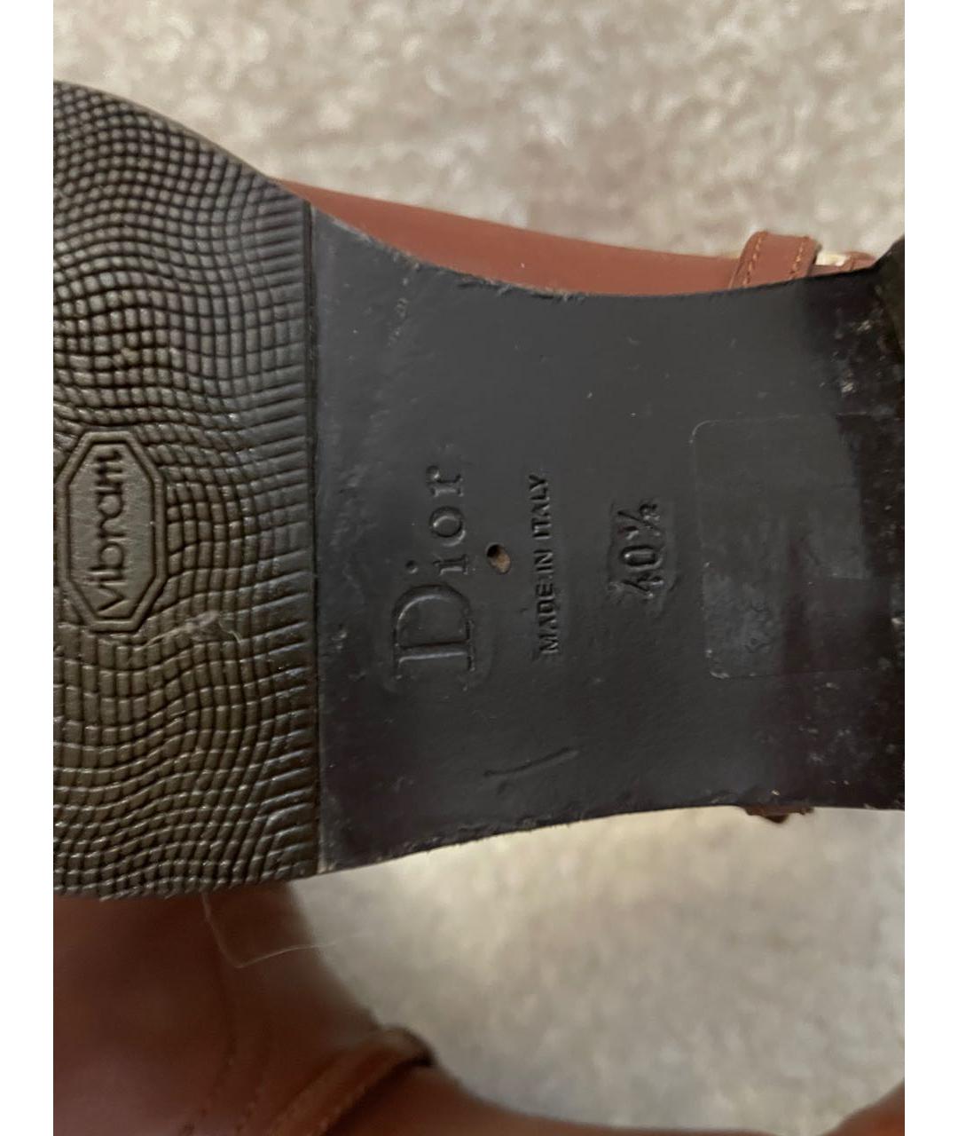 CHRISTIAN DIOR Коричневые кожаные сапоги, фото 9