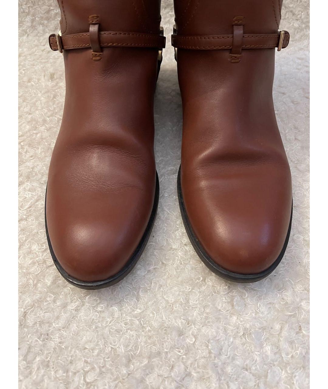 CHRISTIAN DIOR Коричневые кожаные сапоги, фото 4