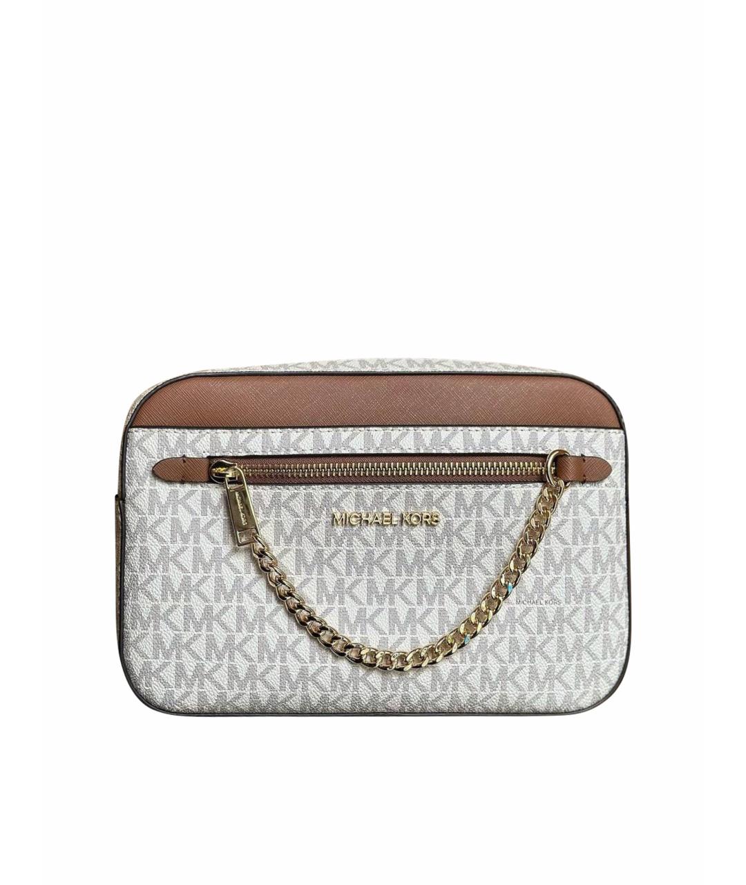 MICHAEL KORS Бежевая сумка через плечо из искусственной кожи, фото 1